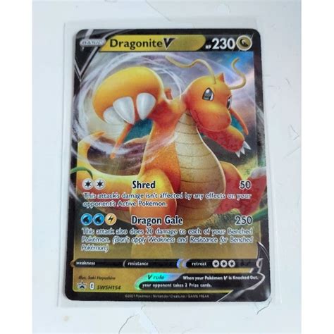 Pokemon Swsh154 Dragonite V Promo Card Shopee Singapore