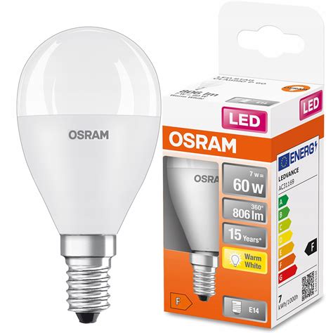 Żarówka Led Kulka E14 7w 60w 806lm 2700k Osram 4058075428522 • Cena