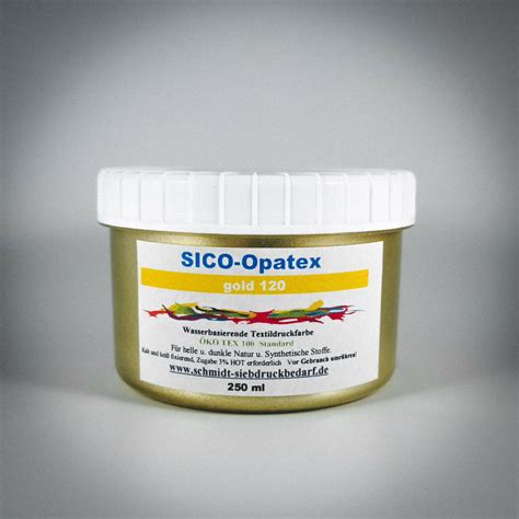 250ml SICO OPATEX 120 gold Siebdruckfarbe für helle dunkle