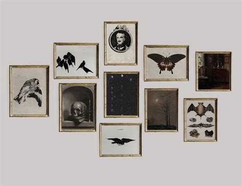 Dark Academia Decor Set Dark Vintage Printable Gallery Wall Etsy