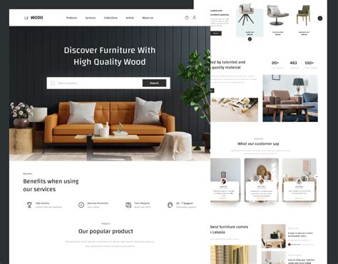 Furniture Website Ui Design Woodo On Behance