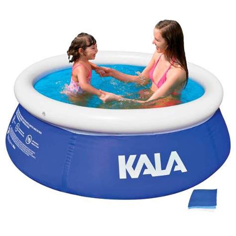 Piscina Infl Vel Kala Azul Litros C Kit Reparo Submarino