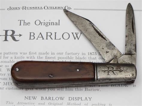 Antique Russell Barlow Pocket Knife 1910s To 1930s Sawcut Bovine Bo