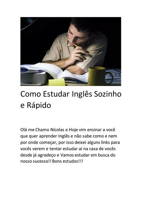 Como Estudar Ingl S Sozinho E R Pido Docx