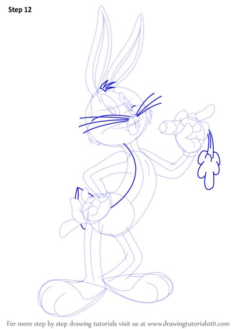 How to Draw Bugs Bunny (Bugs Bunny) Step by Step | DrawingTutorials101.com