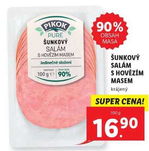 ŠUNKOVÝ SALÁM S HOVĚZÍM MASEM krájený 100 g v akci AkcniCeny cz