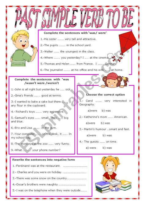 Past Simple Verb To Be Esl Worksheet By Mariaah