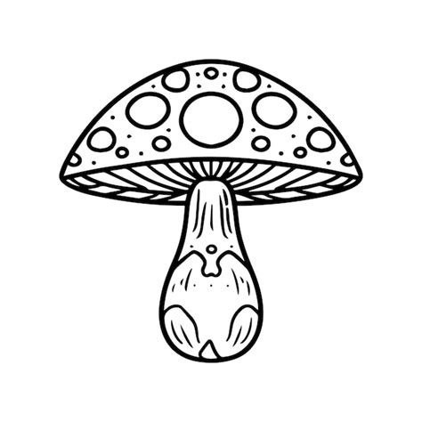 Premium Vector Mushroom Coloring Pages Mushroom Outline Vector For