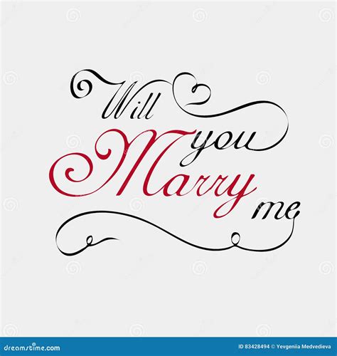 Will You Marry Me Lettering Calligraphy Stock Vector - Illustration of ...