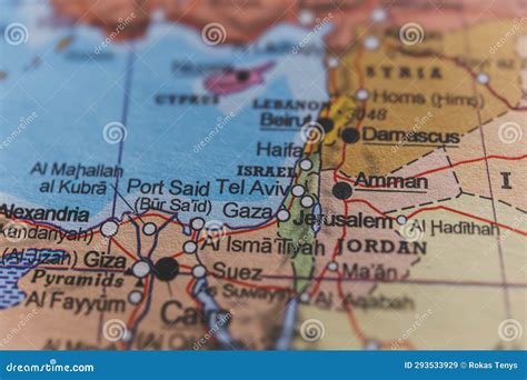 Gaza on Map. Israel an Palestine on Geopolitical Map. Gaza Strip and West Bank Stock Image ...