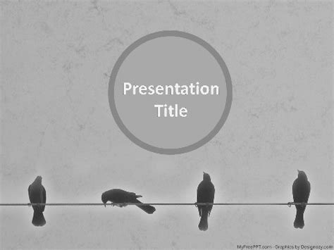 Birds on Wire PowerPoint Template - Download Free PowerPoint PPT