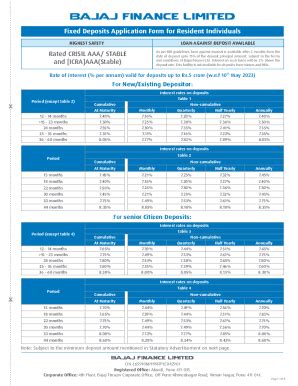 Fillable Online Fixed Deposits Application Form Only For Fax Email