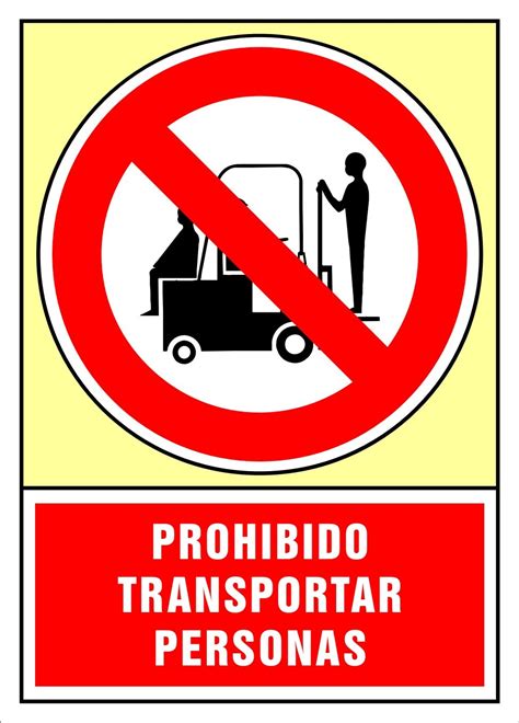 Señal Prohibido Transportar Personas Higiene Y Seguridad En El