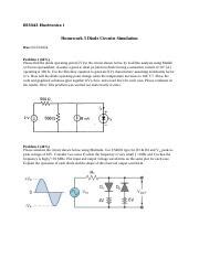 Diode Circuits Simulation Analyzing Operating Points Waveforms