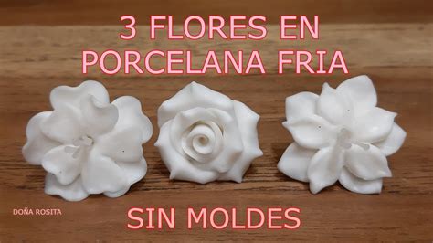 3 BELLAS FLORES REALIZADAS EN PORCELANA FRIA SIN MOLDES YouTube