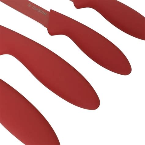 Conjunto De 4 Facas Cepo Vermelho La Cuisine No Shoptime