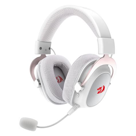 Headset Gamer Redragon Zeus Pro Branco Sem Fio Bluetooth Microfone Destacável Surround 71