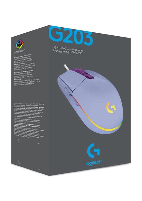 Logitech G203 Lightsync Gaming Mouse Lilac