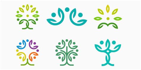 Premium Vector Human Tree Logo Design Environmentally Friendly People Vector Illustration