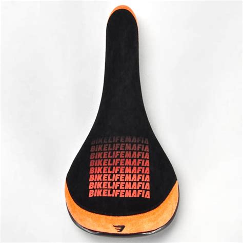 BLM Fade Orange Black Seat Mafia Wheelie Bike Seat Outside Play