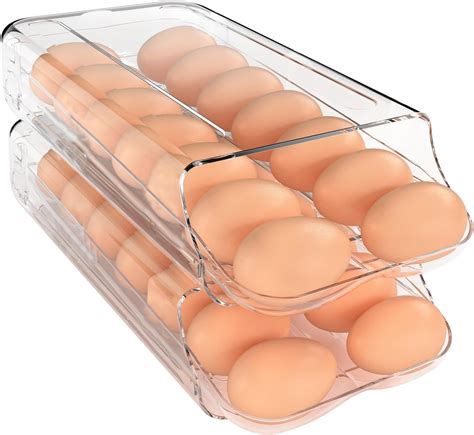 Amazon Wopuzr Pcs Egg Dispenser Space Saving Rolling Eggs