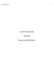 Understanding Systemic Sex Therapy Brochure Overview Course Hero