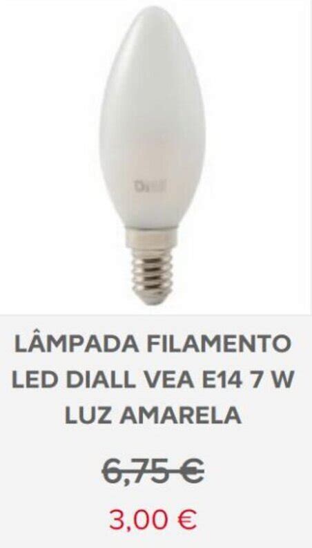 Promoção Lâmpada Filamento LED Diall Vea E14 Luz Amarela 7W em Brico Depôt