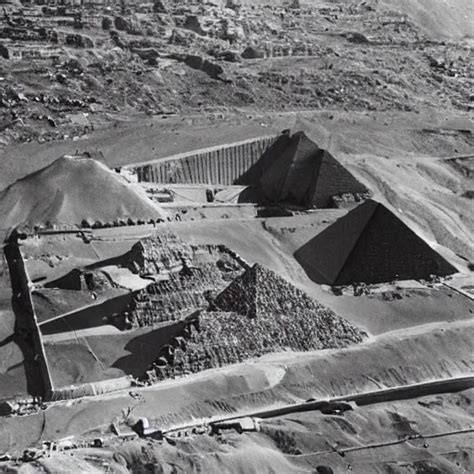 An Aerial Photograph Of The Great Pyramid Of Giza At Stable Diffusion