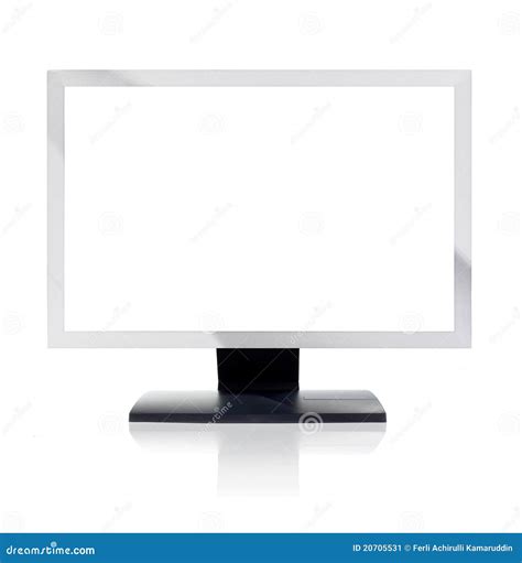 Monitor Del Ordenador Con La Pantalla Blanca En Blanco Stock De