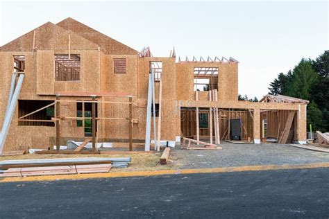 New House Construction In North America Subdivision Stock Photo Image