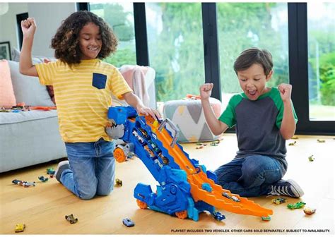 خرید پیست بازی ماشین هات ویلز ست بازی کامیون دایناسور تیرکس نهایی پیست مسابقه Hot Wheels