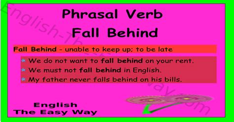 Fall Behind | Phrasal Verbs | English The Easy Way