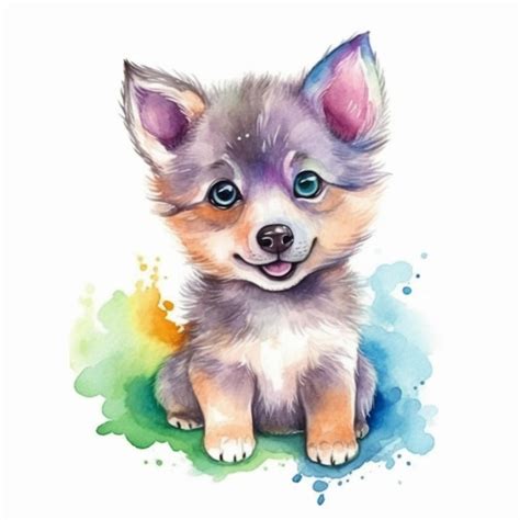 Desenho Em Aquarela De Um Cachorrinho Desenho Em Aquarela De Um