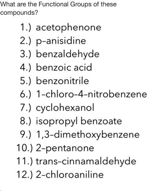 Solved What Are The Functional Groups Of These Compounds 1