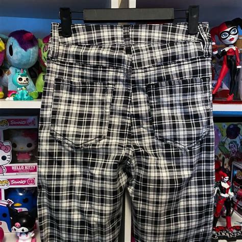 Hot Topic Jeans Hot Topic Ht Denim White Black Plaid Skinny High Rise Skinny Jeansjeggings