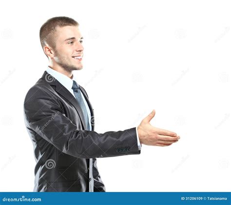 Business Man Saying Welcome Stock Image Image Of Corporate Agree