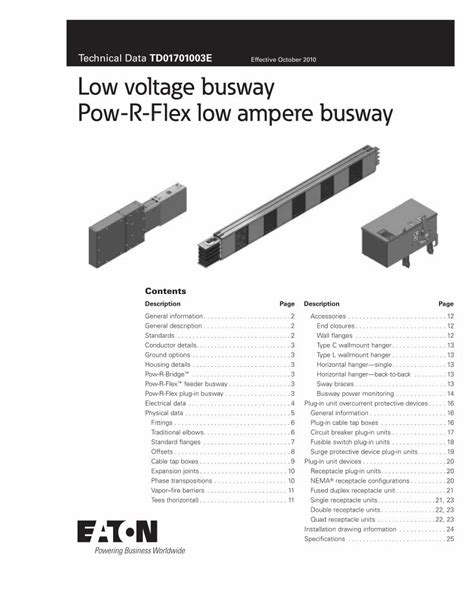 Pdf Technical Data Td E Low Voltage Busway Pow R Flex