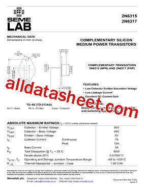 N Datasheet Pdf Seme Lab