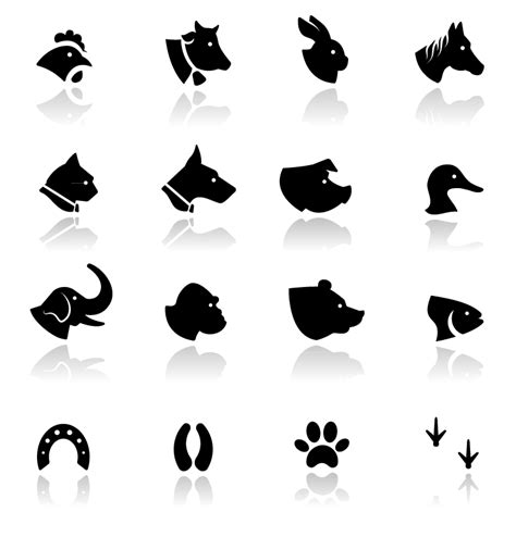 Farm Animal Head Silhouettes