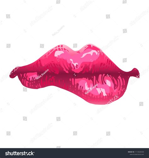 Pink Lips Mouth Make Vector Illustration Stock Vector Royalty Free