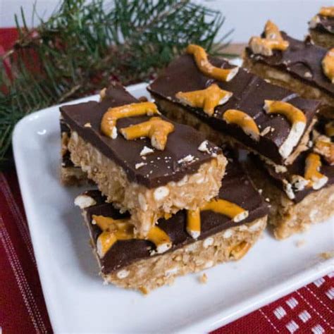 Peanut Butter Pretzel Bars - She's Almost Always Hungry