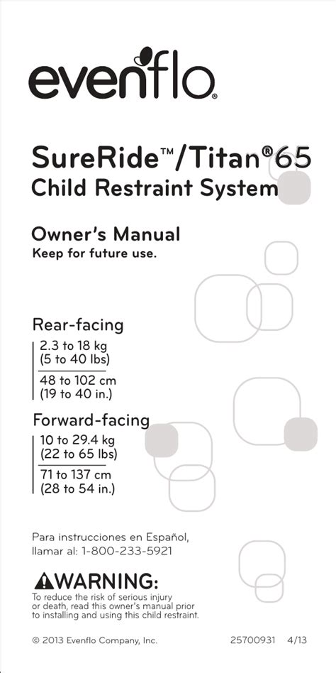 Evenflo Car Seat Installation Instructions - Velcromag