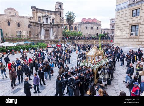 Good Friday Procession Easter Celebration In The City Of Palermo