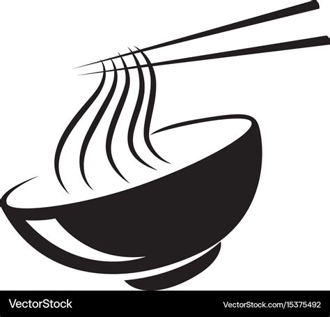 Icon black noodle Royalty Free Vector Image - VectorStock