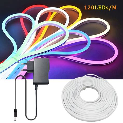 Hot LED Strip แสงนออนทมความยดหยน12โวลตกนนำอบอนสขาวสแดงสฟา Luces Led รบบน