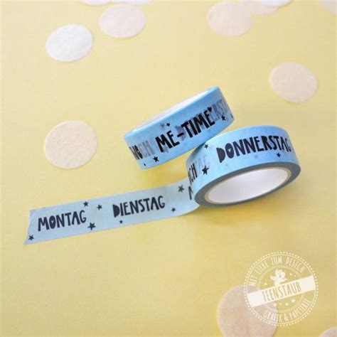 Washi Tape In Blau Mit Wochentagen Und Text Klebeband