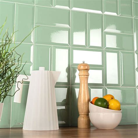 Metro Mint Green Gloss Ceramic Tiles Contemporary Design Hyperion Tiles