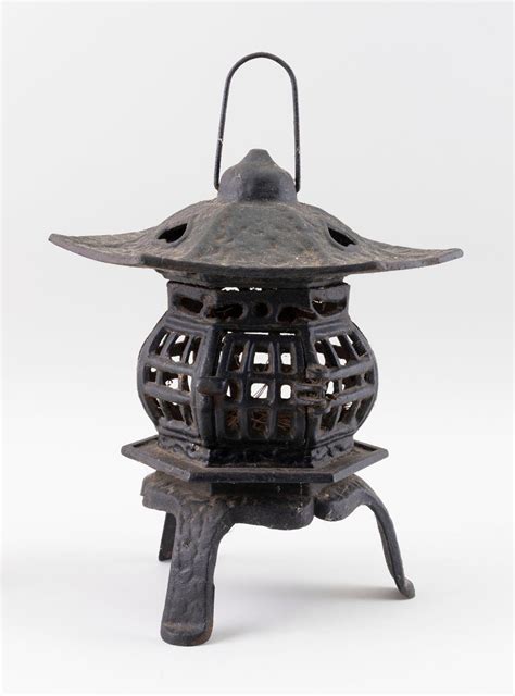 Lot JAPANESE CAST IRON PAGODA GARDEN LANTERN Early 20th Century