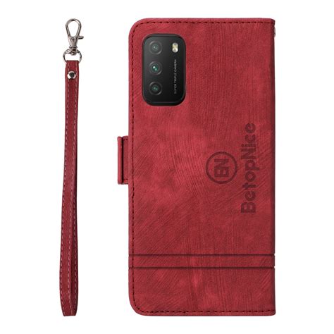 For Xiaomi Poco M3 Redmi 9t Betopnice Dual Side Buckle Leather Phone