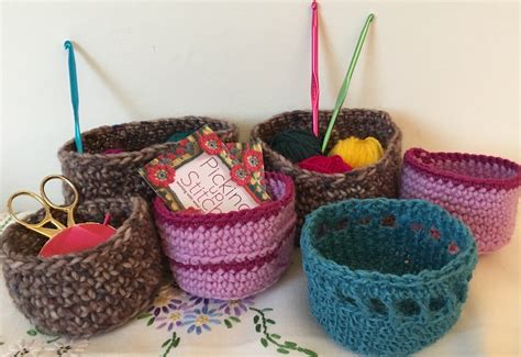 A case of crocheted baskets — Picking Up Stitches